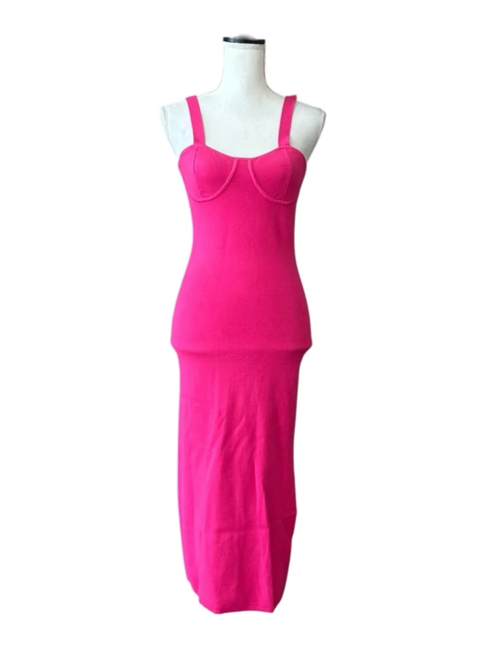 NWT THE DROP SYLVIA SWEATER SLEEVELESS MIDI DRESS SZ MEDIUM IN HOT PINK
